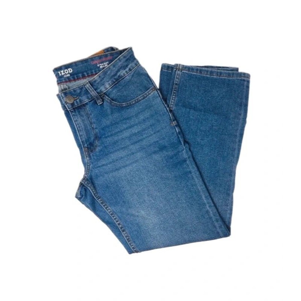 IZOD Straight Stretch 5-Pocket Jean Saltwater Collection Medium Wash Men's 30x29